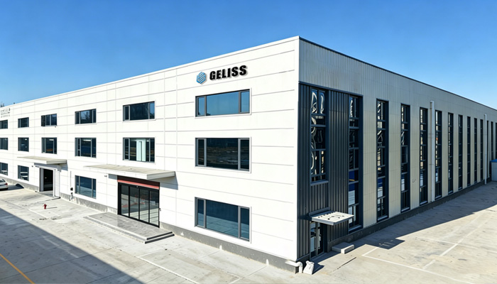 Geliss freeze dryer manufacturing facility - organized factory workshop with polished concrete floors and LED lighting showing the finished product testing area for lyophilizer units
